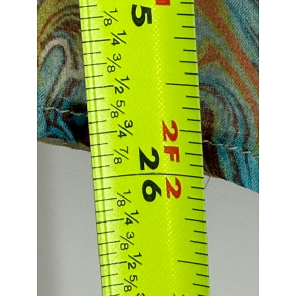 HAMPTONITE NEW YORK Silk Marble Print Bell Sleeve V Neck Blouse Top XL - Picture 3 of 11